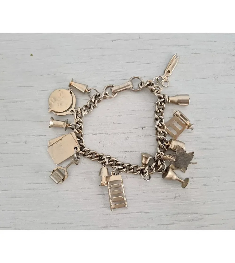Vintage Silver-tone Charm Bracelet